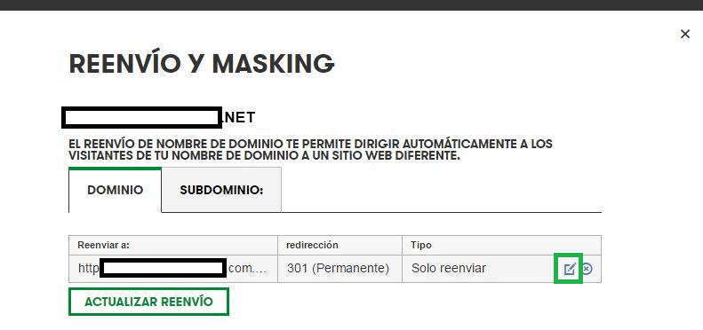 Como Reenviar o Redireccionar un Dominio de GoDaddy -png