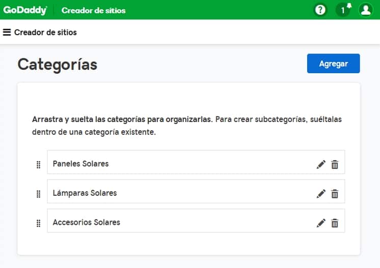 Paso 3 Ir al panel de administración de la tienda en línea para crear las categorías de producto