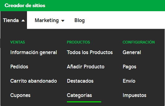 Paso 5 Crear las categorías de productos - como crear una tienda virtual