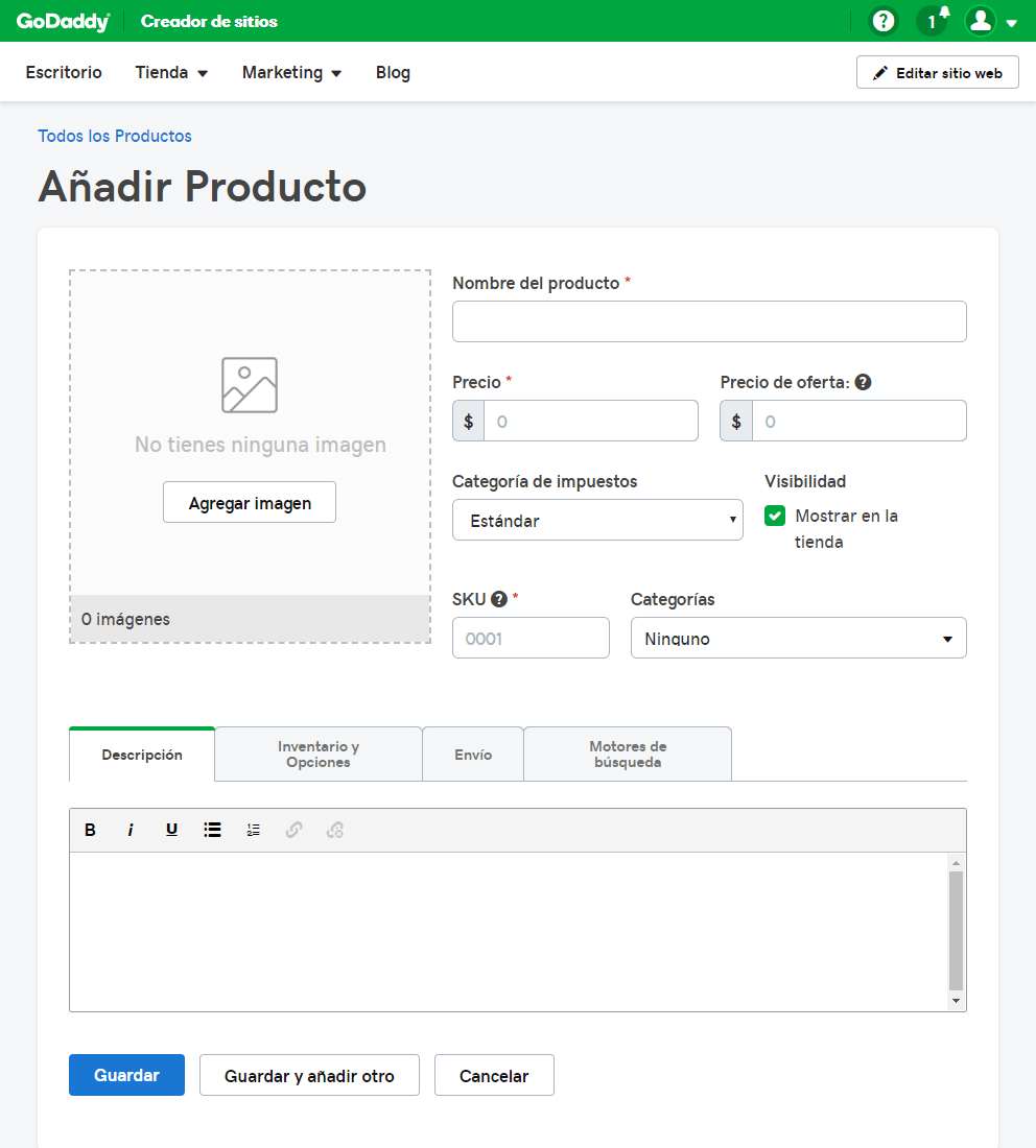 Paso 6 agregar productos foto descripcion precio - como crear una tienda virtual