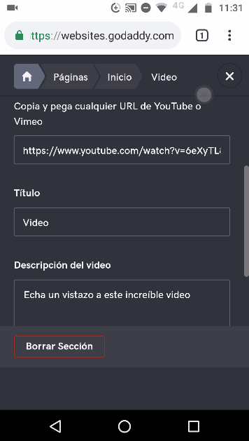 paso 8 integrar video de youtube a nuestra pagina web