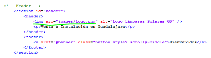 Paso 11 Incluir imagen de logotipo - como crear una pagina web en html