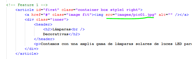 Paso 7 Buscar y sustituir imágenes pic01 en codigo - como crear una pagina web en html