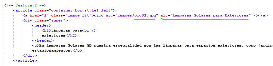 Paso 8 Describir imágenes con atributo alt - como crear una pagina web en html