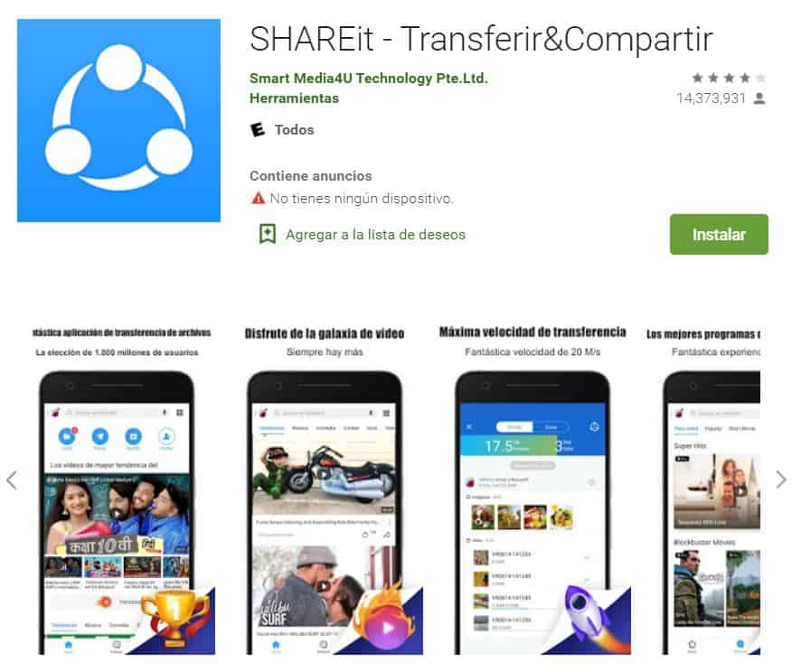 Aplicación Móvil Shareit App