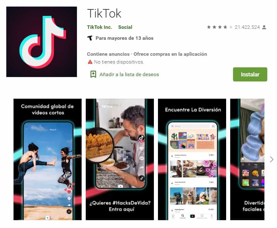 Aplicación Móvil Tik Tok