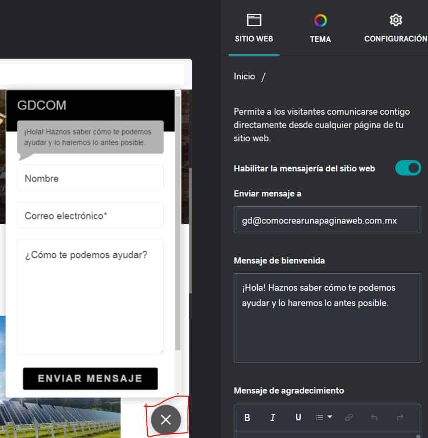 Cómo integrar un chat o caja de mensajería en la página web con GoDaddy