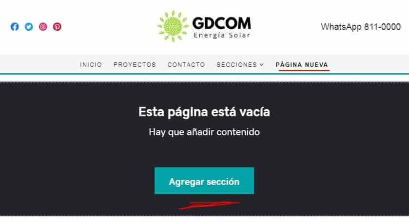 Cómo agregar una página nueva con el creador de sitios de GoDaddy