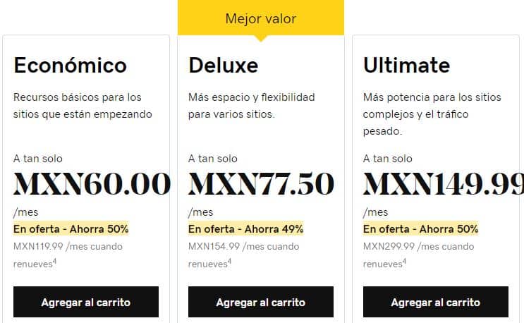 precios-de-planes-de-hosting-linux-con-cpanel-de-godaddy-2020