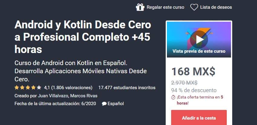 Curso Android y Kotlin en Línea Desde Cero en Español - Principiantes Curso Android y Kotlin en Línea Desde Cero en Español - Principiantes