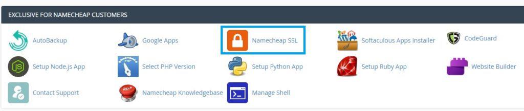 cPanel, Namecheap SSL