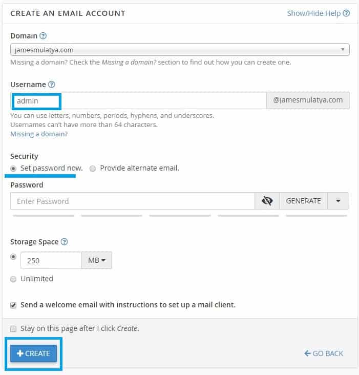 completar los detalles de su cuenta de correo electrónico