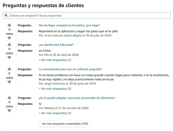 paso 3.2 preguntas y respuestas sobre el producto que deseas comprar en Amazon