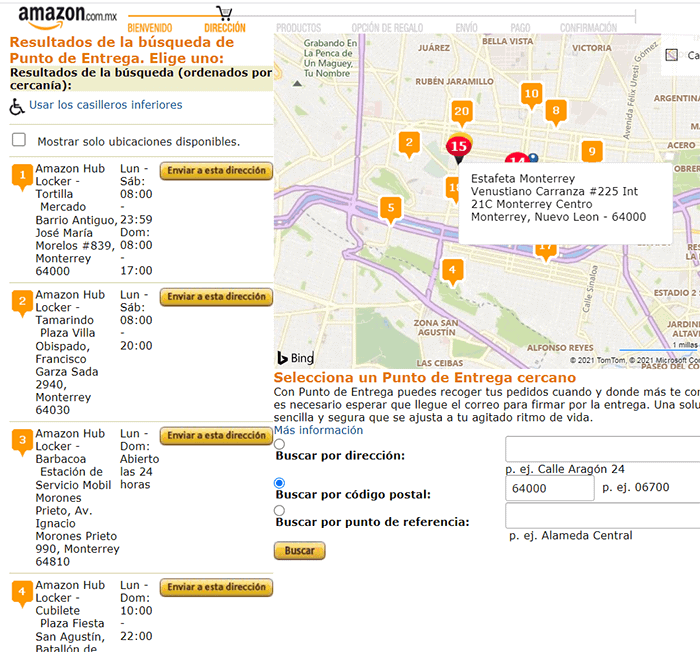 paso 5.2 puntos de entrega amazon en mexico y hub lockers