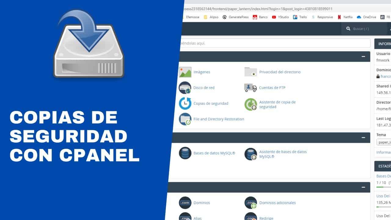 2021: Como generar y restaurar backups en Cpanel.