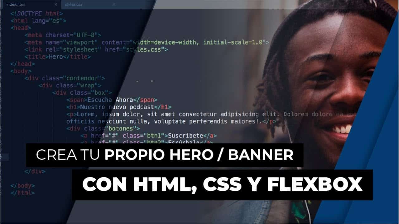 ⛔ Cómo hacer un HERO [banner] con HTML, CSS y FLEXBOX