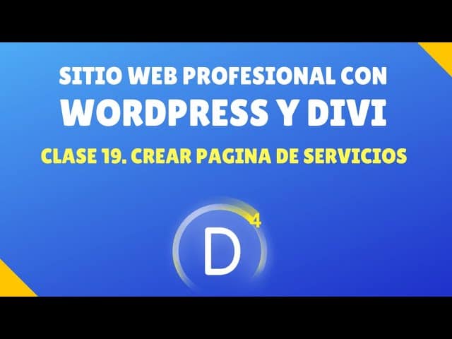 Crear Web Profesional Con WordPress Y Divi#19. Crear Pagina De Servicios