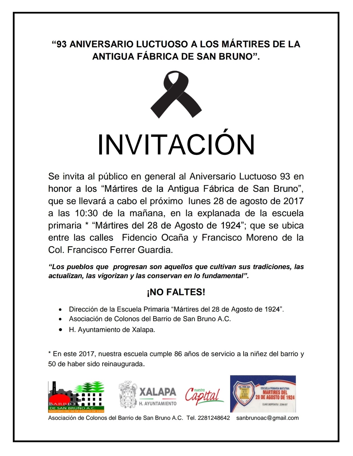 Invitacion para Aniversario Luctuoso 13139