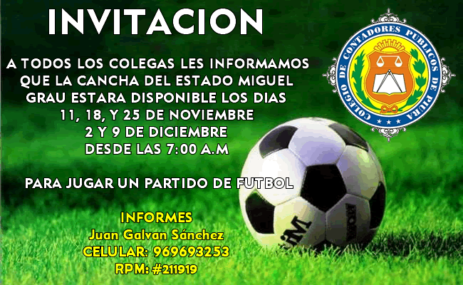 Invitacion para Jugar Futbol 13133