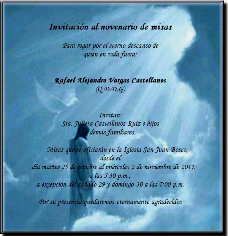 Invitacion para Un Novenario 13143