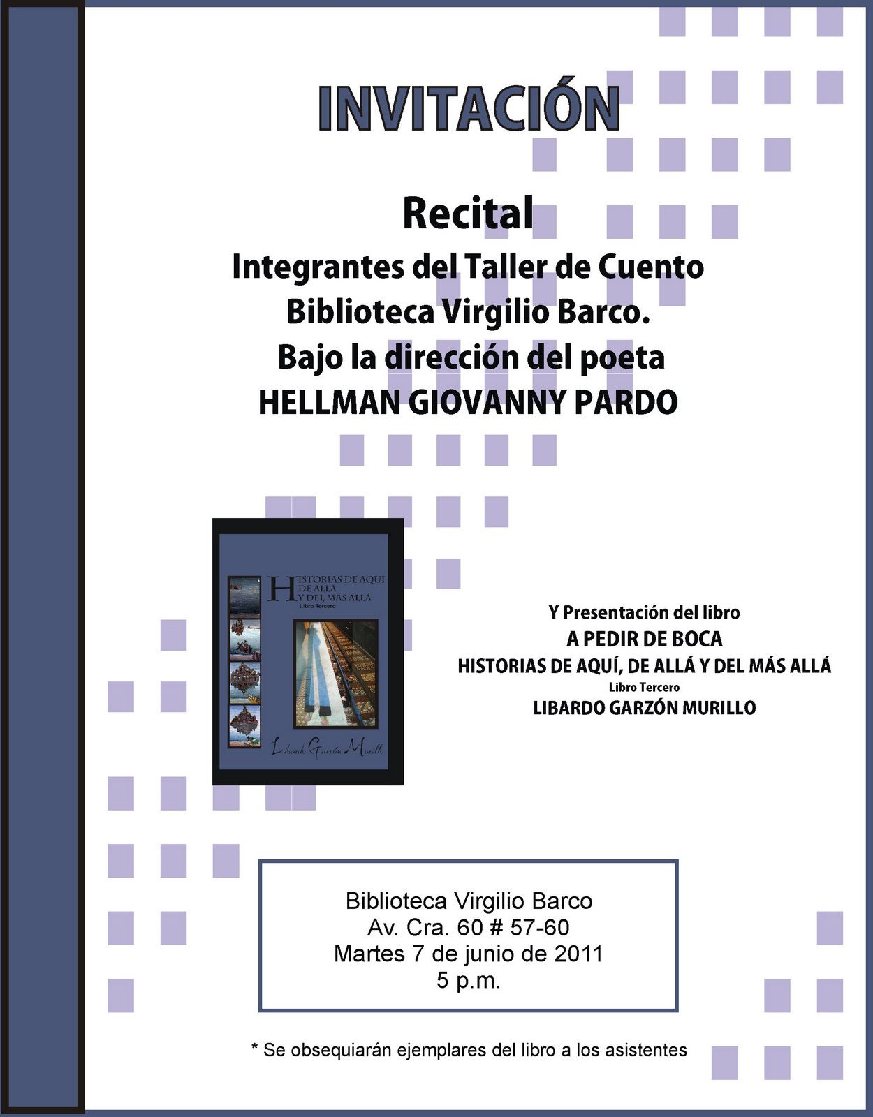 Invitacion para Un Recital de Lectura 13140