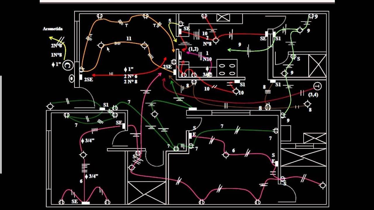 Plano de Instalaciones Electricas en Autocad 10374