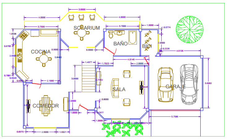 Plano de Una Casa en Autocad 10395