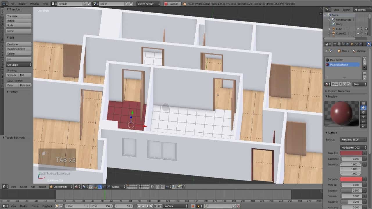 Plano en Blender 9764