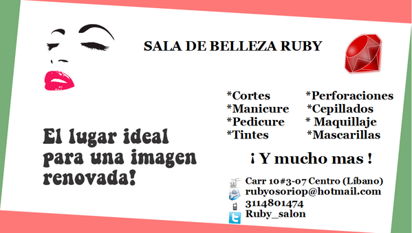 Tarjeta de Presentacion para Belleza 14966