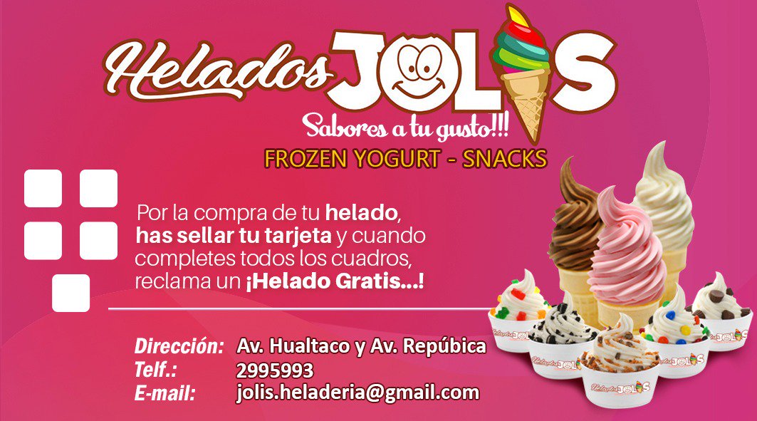 Tarjeta de Presentacion para Helados 15026