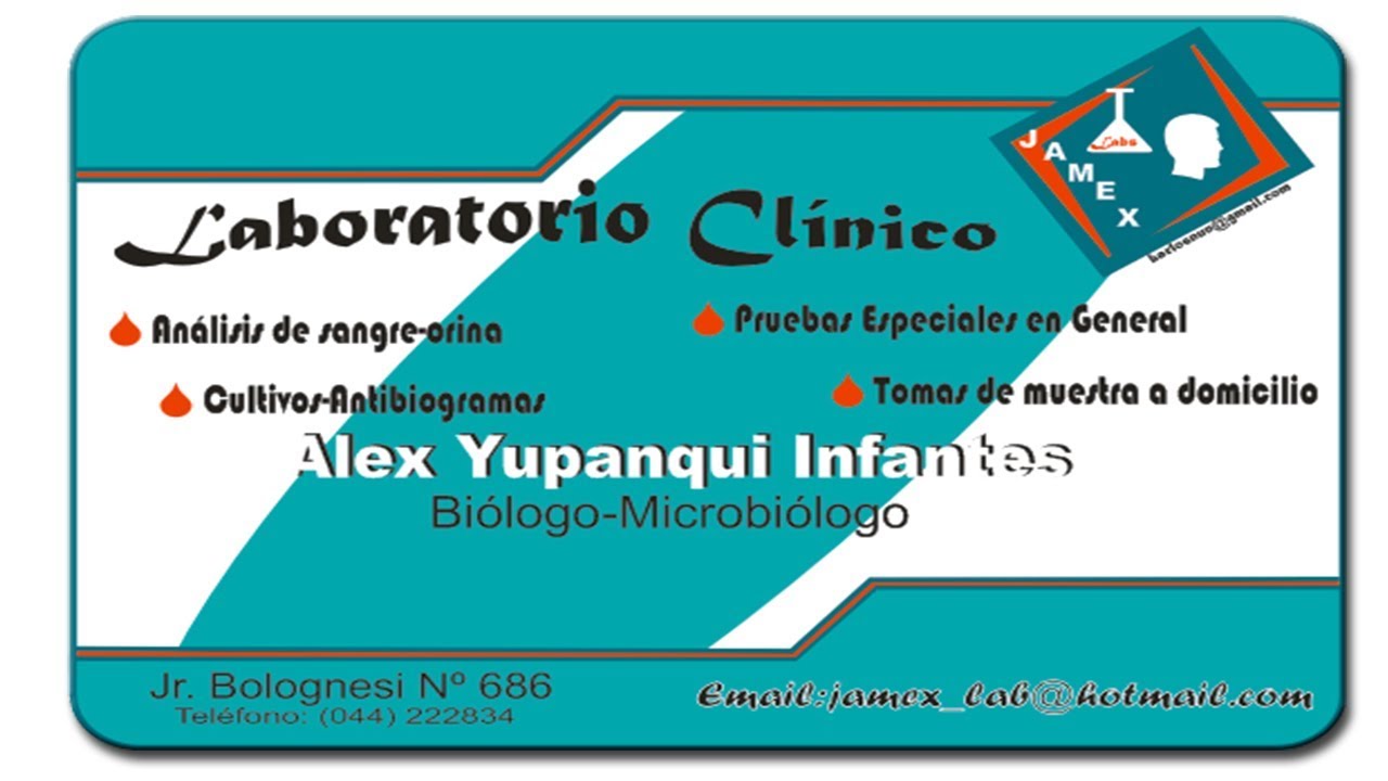 Tarjeta de Presentacion para Laboratorio Clinico 15039